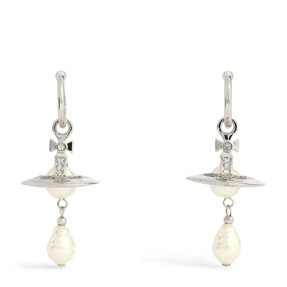 VIVIENNE WESTWOOD
Preciosa Crystal and Faux Pearl Aleska Earrings Silver